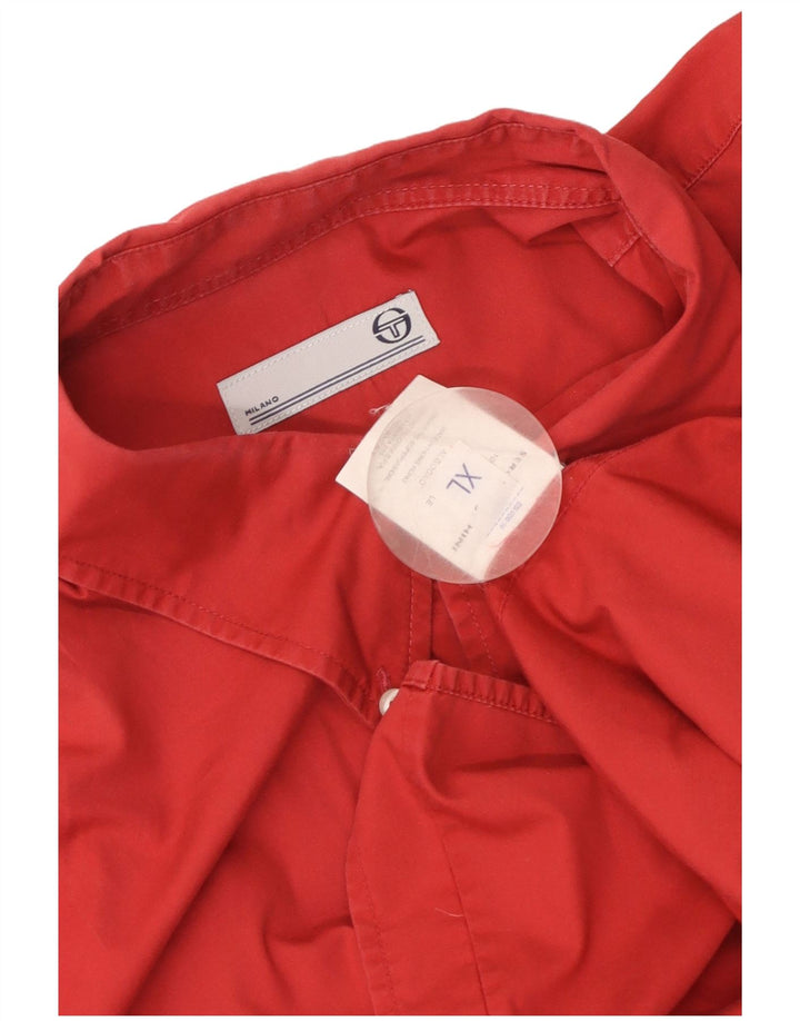 Sergio Tacchini Chemise à manches courtes pour hommes XL Rouge Coton