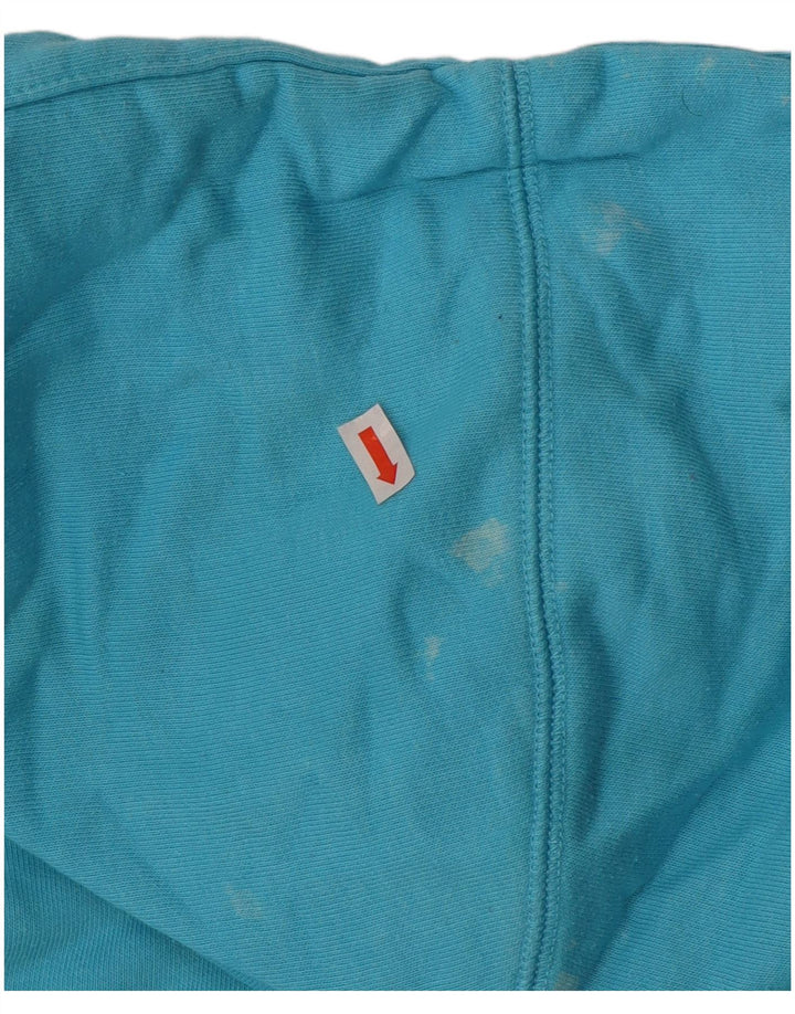 NIKE Pull à capuche zippé graphique pour femme UK 14 Bleu moyen Coton