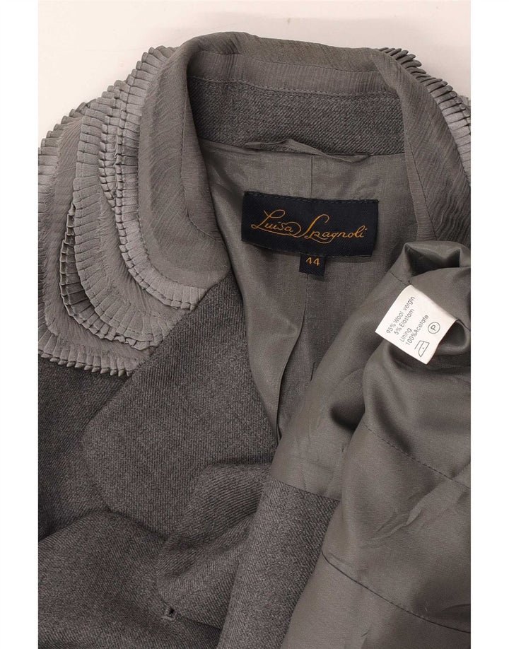 Luisa Spagnoli Veste Blazer Femme IT 44 Gris Moyen Colourblock Classique