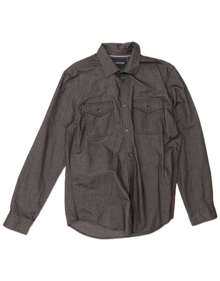 Calvin Klein Jeans Chemise Homme Gris Moyen Coton