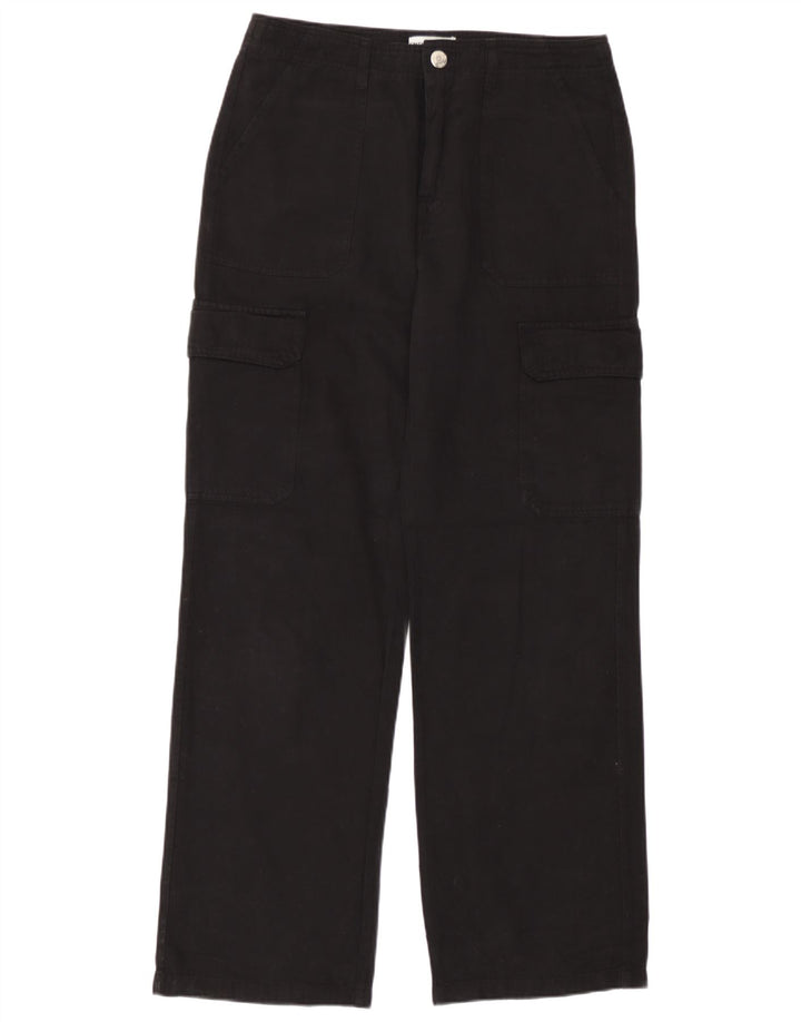 Zara Pantalon cargo droit pour femme EU 40 Medium W30 L30 Noir