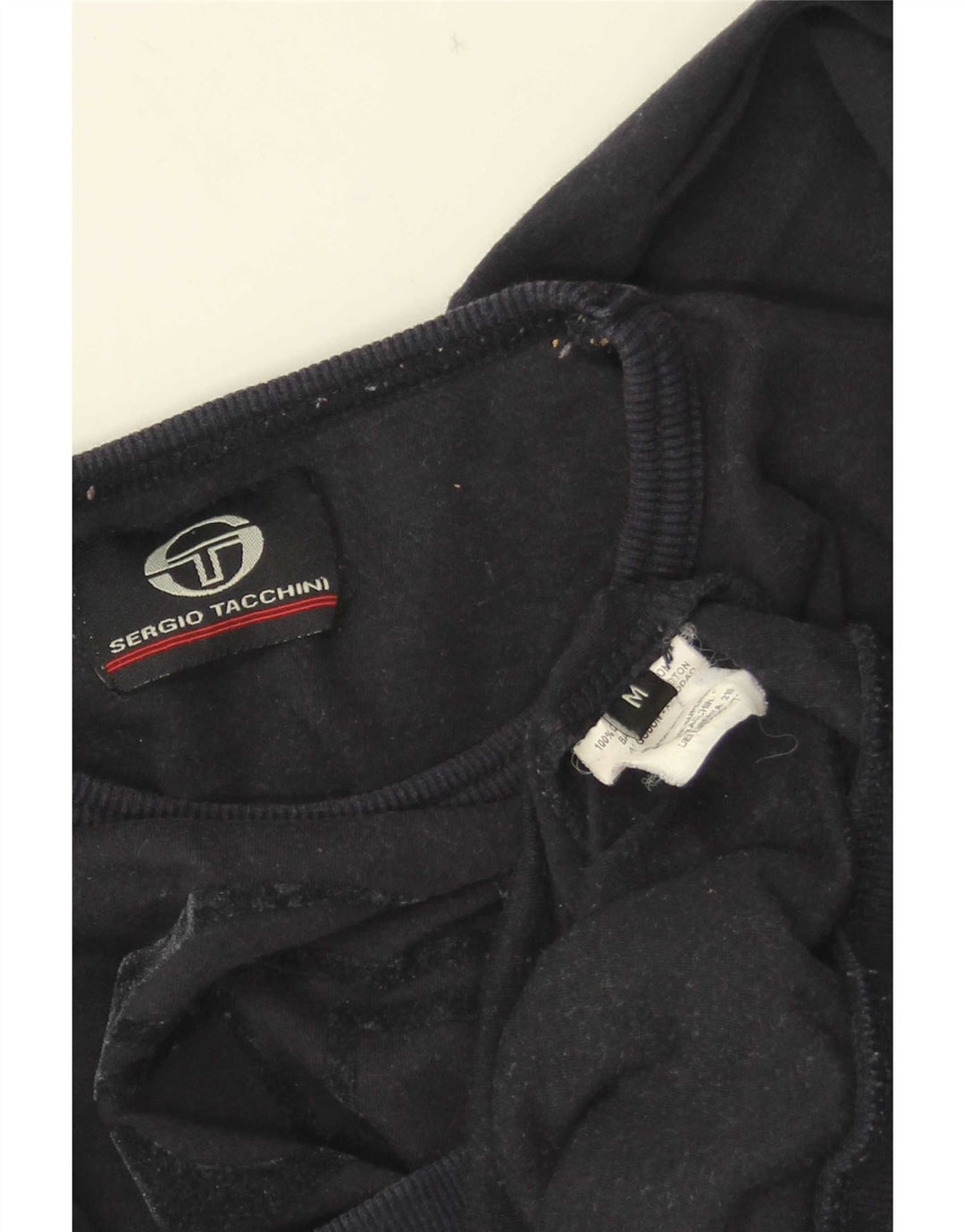 Sergio Tacchini Haut court graphique à manches longues pour femme UK 12 Bleu marine moyen