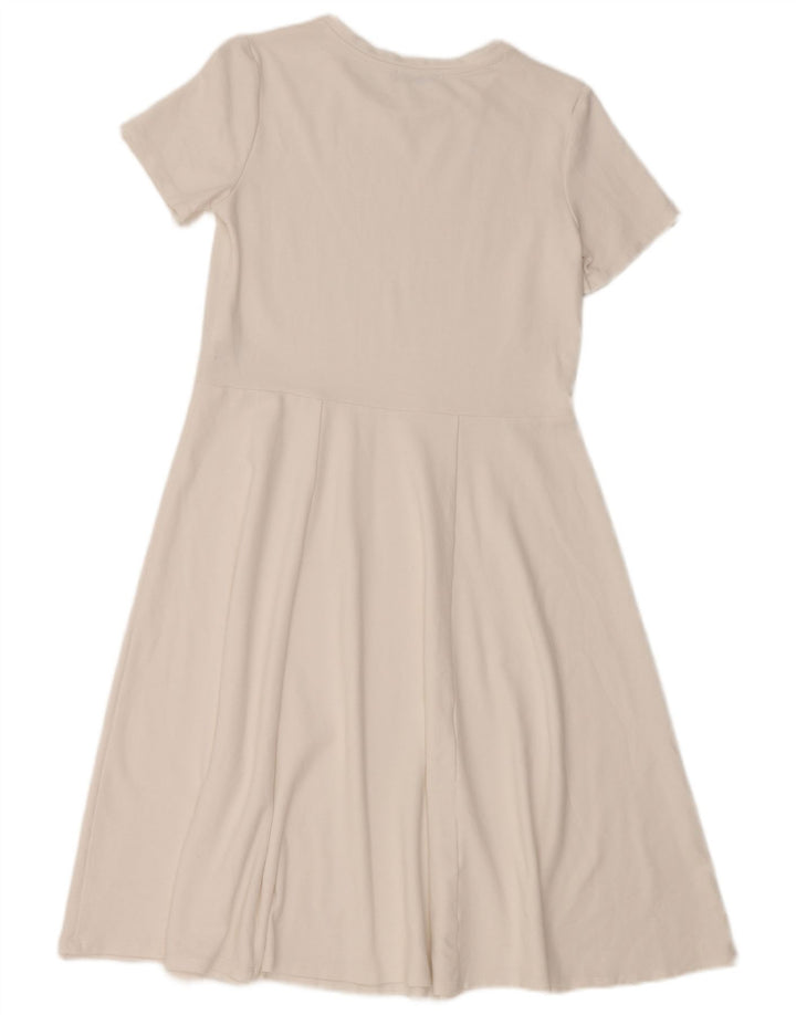 ZARA Robe trapèze pour femme UK 10 Petite viscose blanche