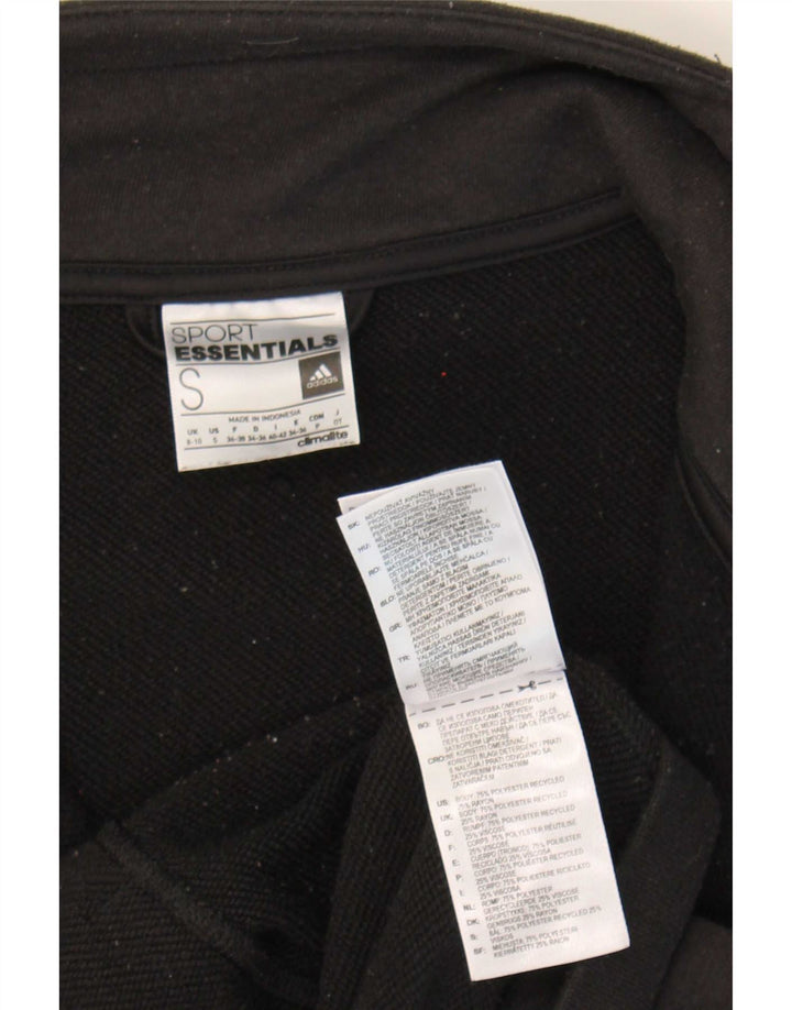 Adidas Climalite Survêtement Top Veste UK 8/10 Petit Noir Polyester
