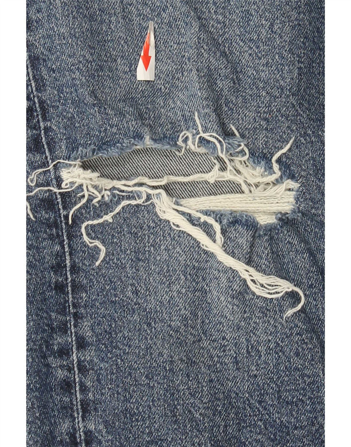 Zara Jean droit vieilli pour femme EU 40 Medium W30 L28 Bleu Coton