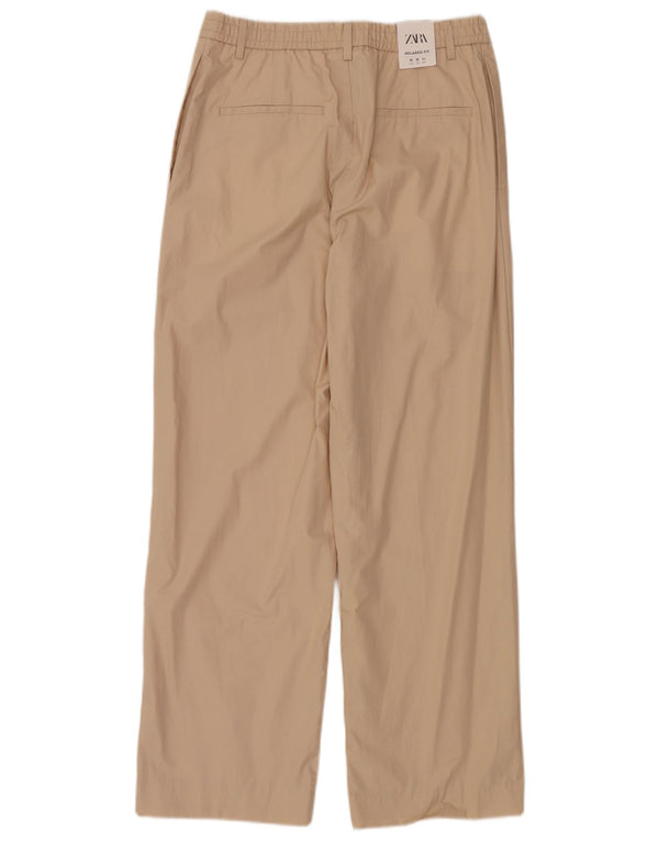 Zara Pantalon chino jambe large pour homme Medium W31 L30 Beige