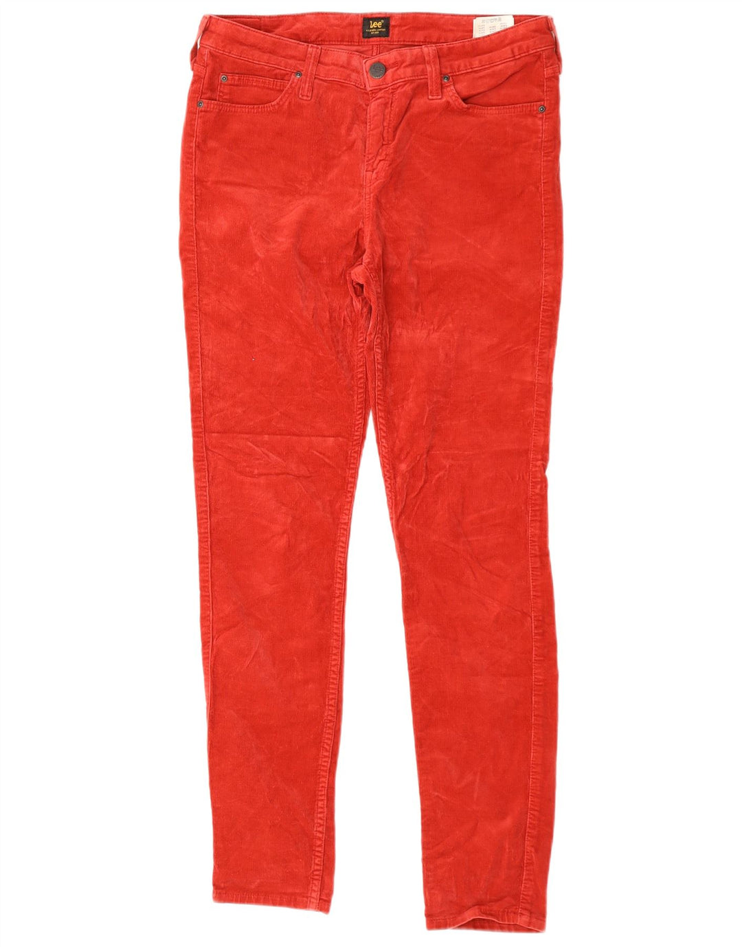 LEE Pantalon Femme Scarlett Skinny Velours Côtelé W31 L33 Coton Rouge