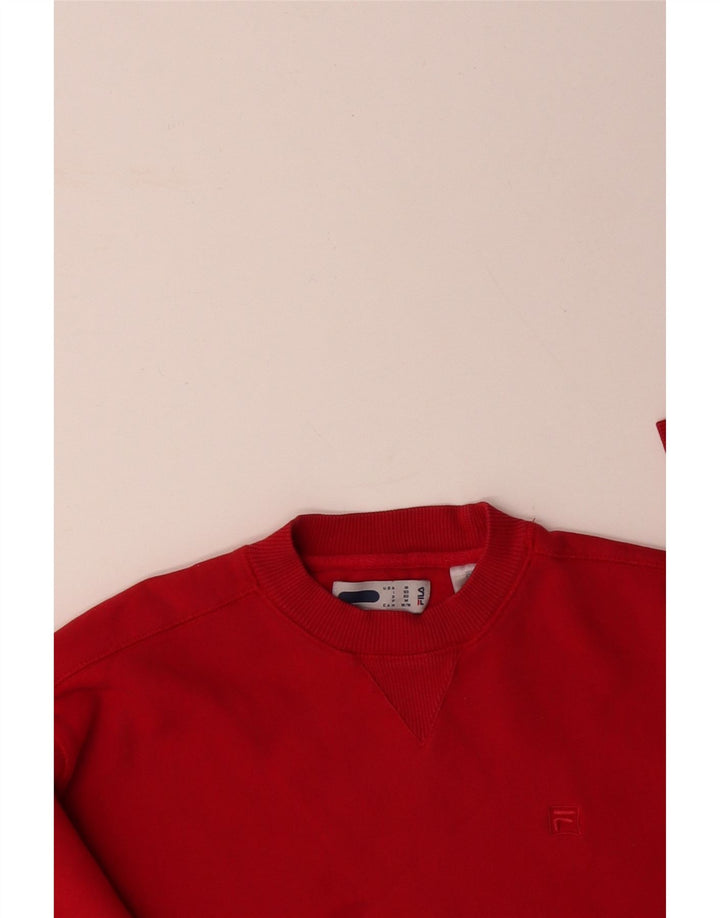 FILA Sweat-Shirt Homme Rouge Moyen Coton