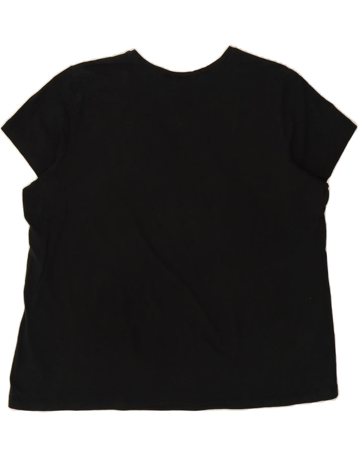 MOSSIMO Womens Stretch T-Shirt Top UK 20 2XL Black Cotton Vintage Mossimo and Second-Hand Mossimo from Messina Hembry 