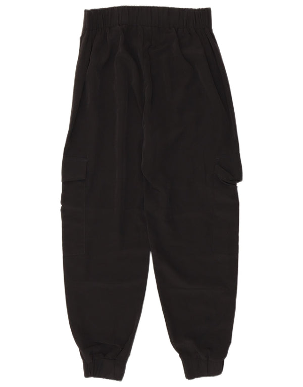 Zara Pantalon Cargo Joggers Femme XS W24 L25 Noir Polyester