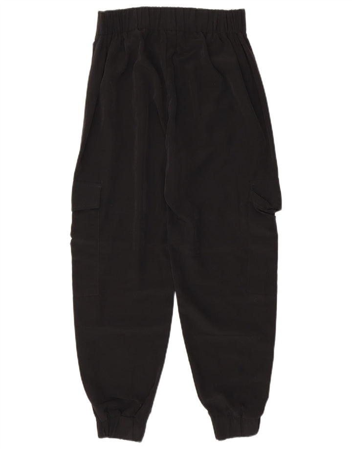 Zara Pantalon Cargo Joggers Femme XS W24 L25 Noir Polyester