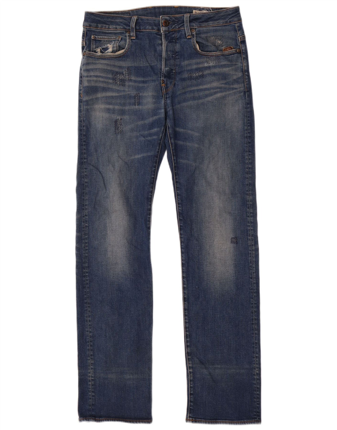 G-Star Jean droit vieilli W30 L34 en coton bleu pour homme