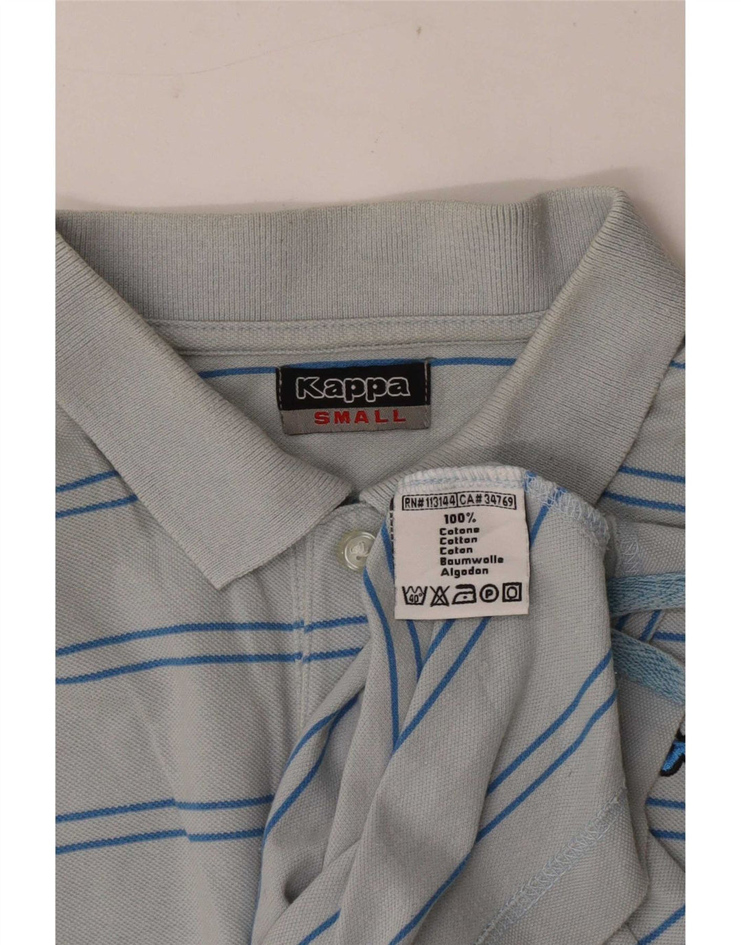 Kappa Polo Homme Petit Bleu Rayé Coton