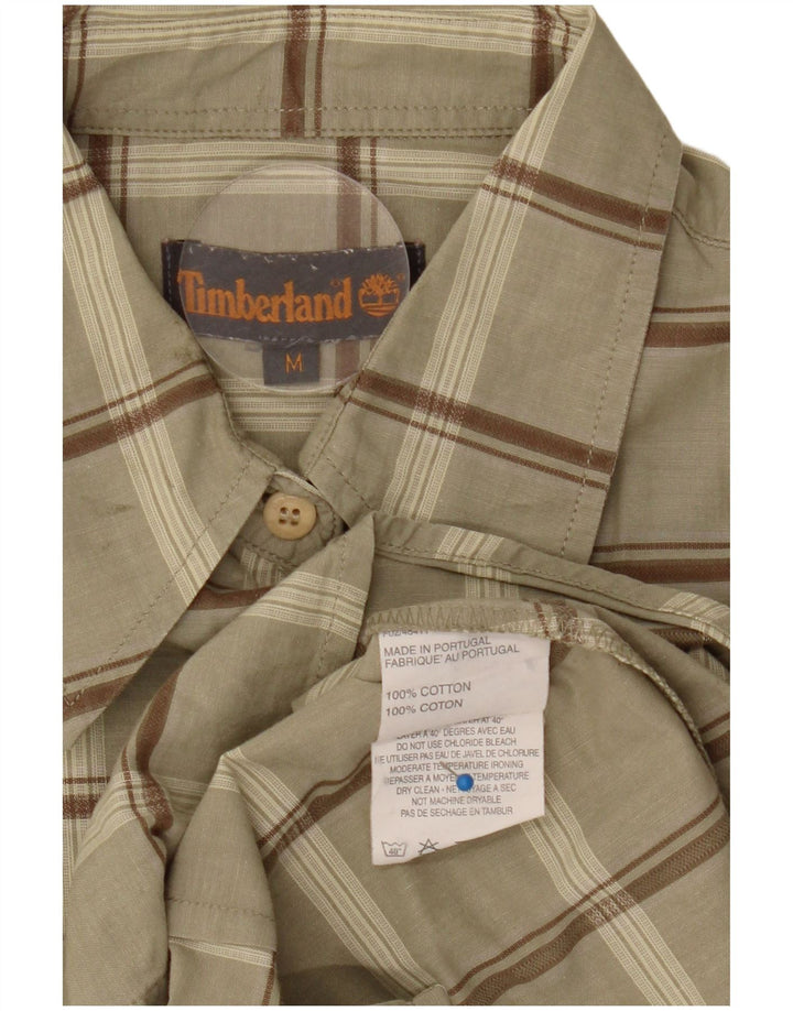 Timberland Chemise Femme UK 14 Coton à Carreaux Kaki Moyen