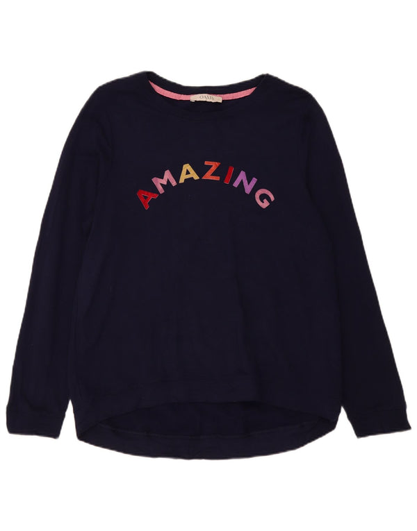Oasis Sweat-shirt surdimensionné graphique pour femme UK 10 Small Bleu marine