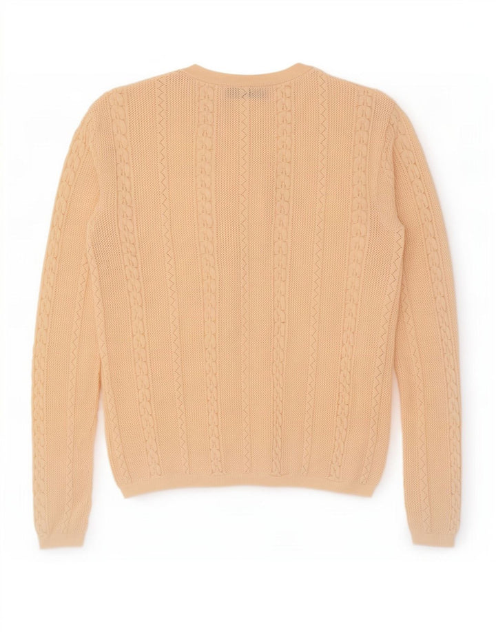 Zara Pull à col boutonné pour femme UK 12 Beige moyen