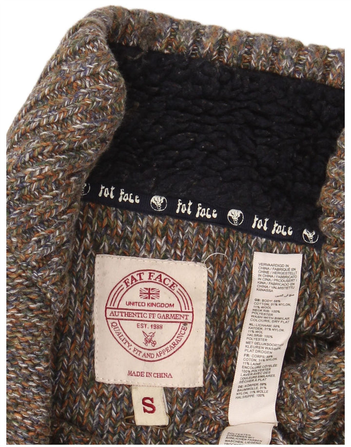Fat Face Pull à col boutonné pour homme Petit coton moucheté vert