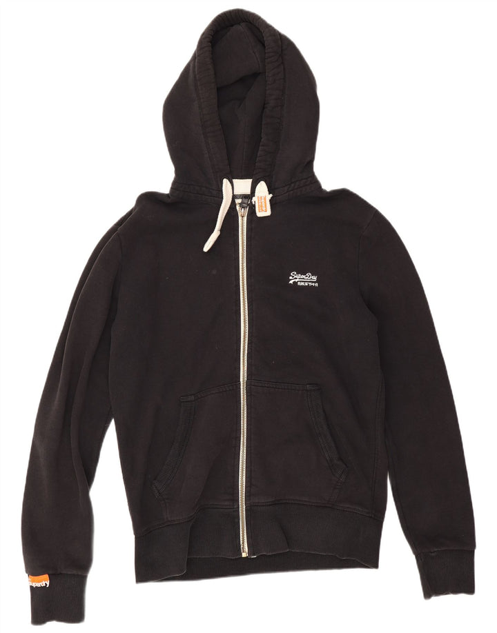 Superdry Pull à capuche zippé en coton noir moyen pour homme