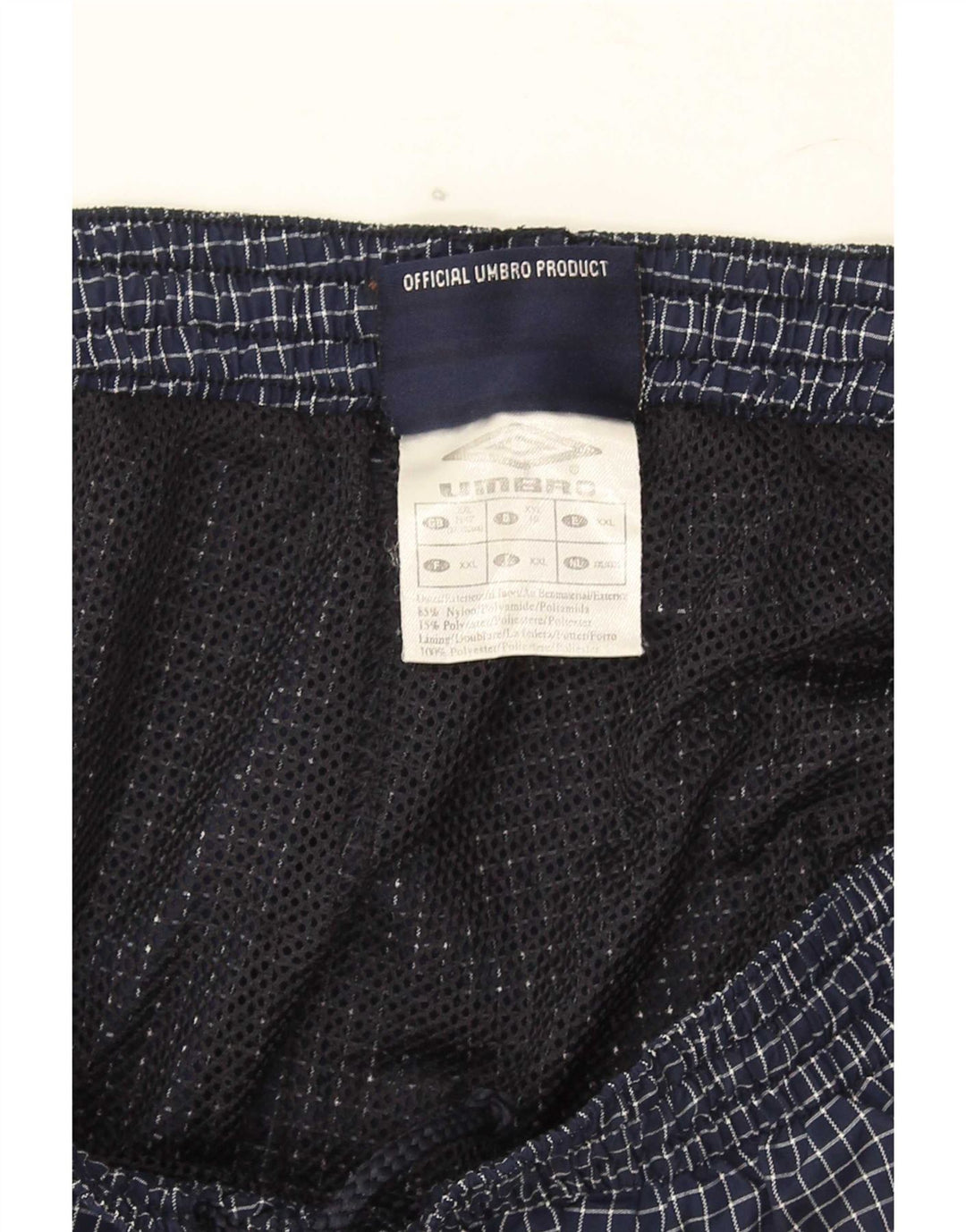 Umbro Short de Sport Homme 2XL Bleu Marine Check Nylon