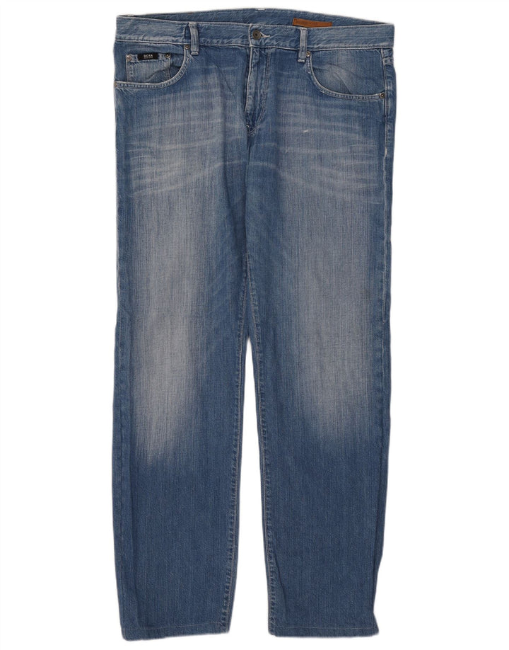 Hugo Boss Jean droit W38 L34 bleu coton pour homme