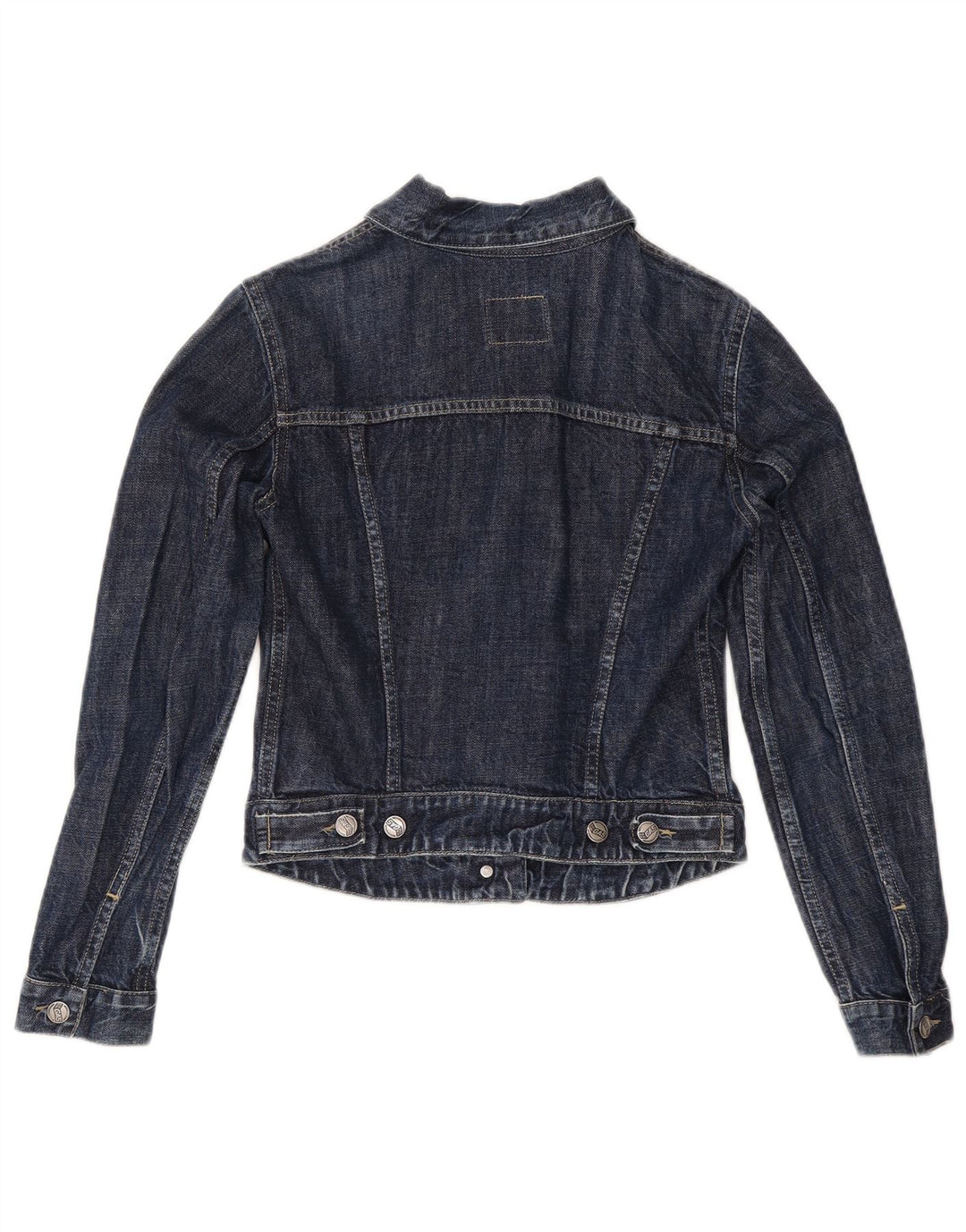 Gas Womens Crop Denim Veste UK 10 Petit Bleu Marine Coton