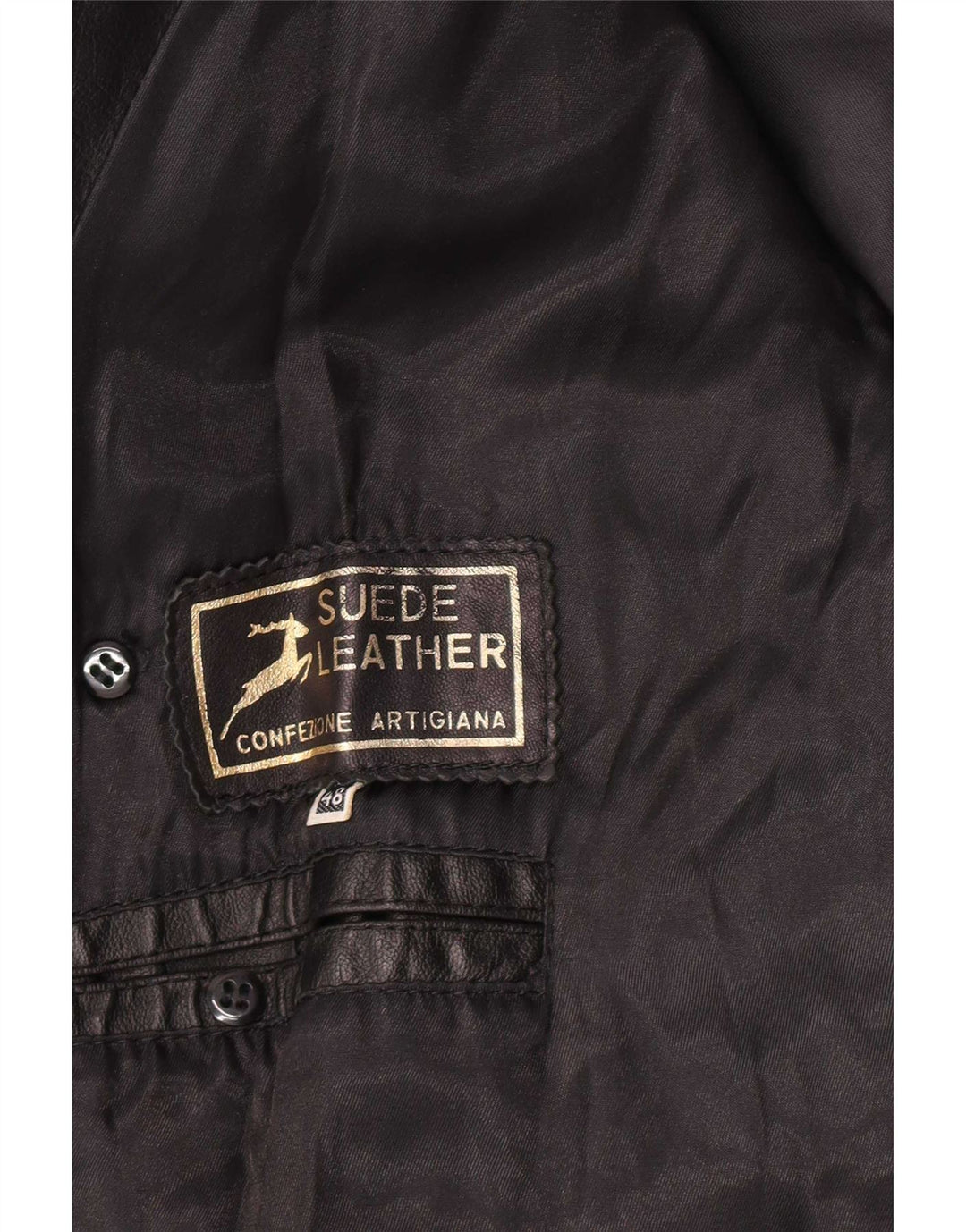 Vintage Homme Cuir Caban IT 48 Moyen Noir Classique