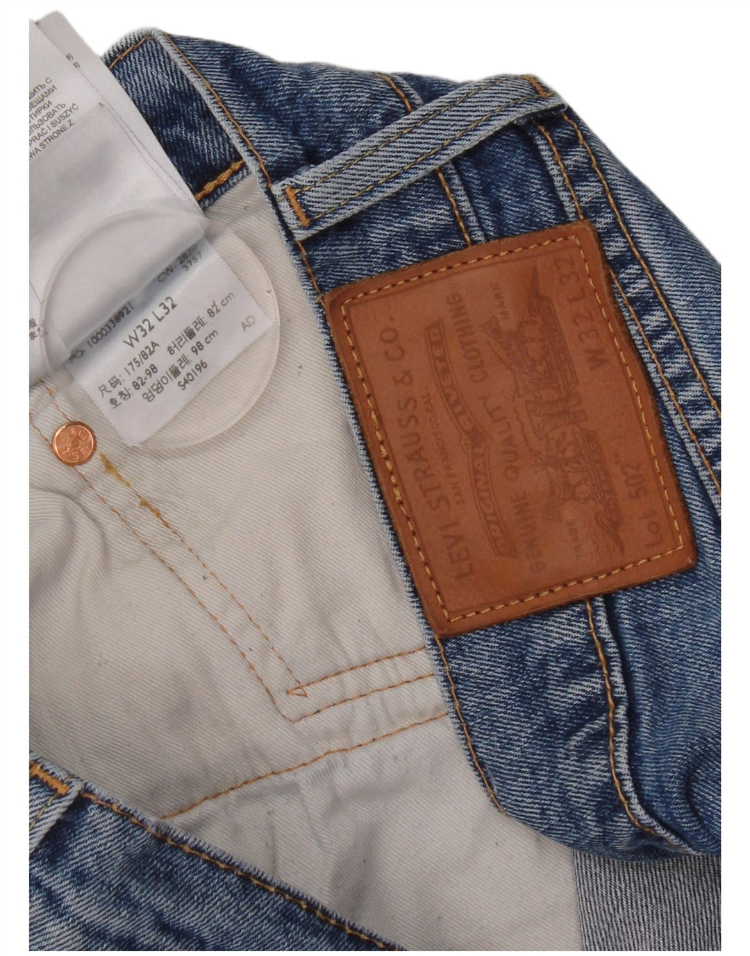 Levi's Jean Droit 502 Homme Bleu W32 L32 Coton