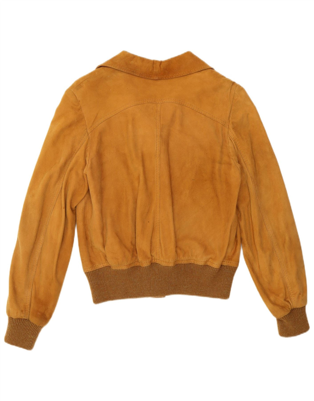 vintage Femme Daim Bomber Jacket IT 44 Moyen Brun Rétro