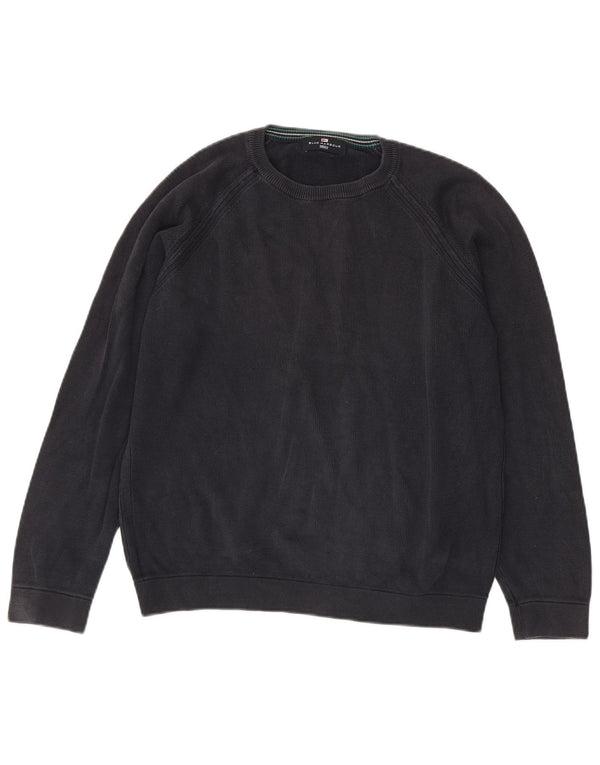 MARKS & SPENCER Sweat-shirt Blue Harbour pour hommes, petit coton bleu marine