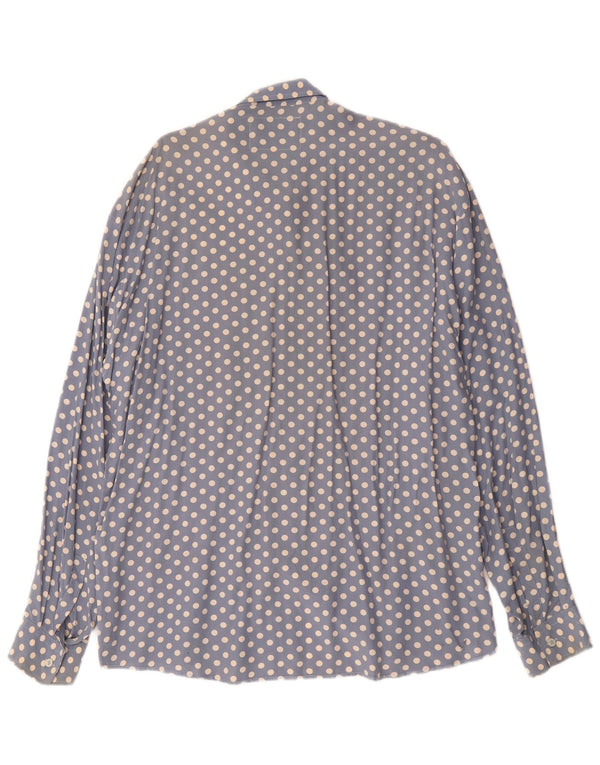 Chemise homme vintage XL Bleu à pois Viscose