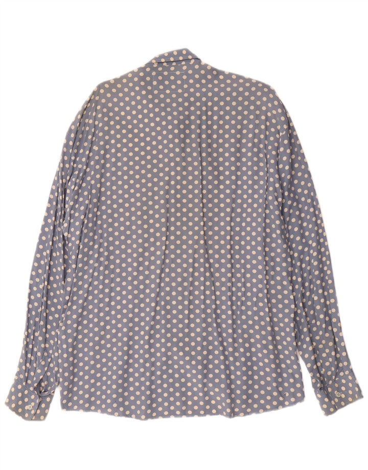 Chemise homme vintage XL Bleu à pois Viscose