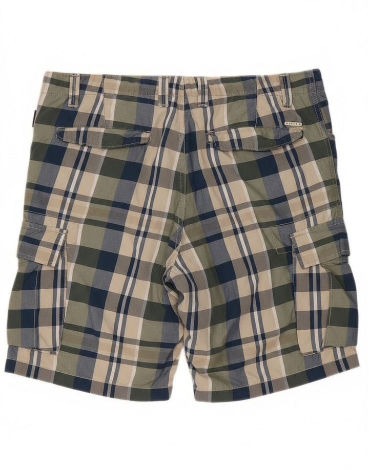 Sisley Short Cargo IT 50 Large W36 Coton à Carreaux Multicolore Homme