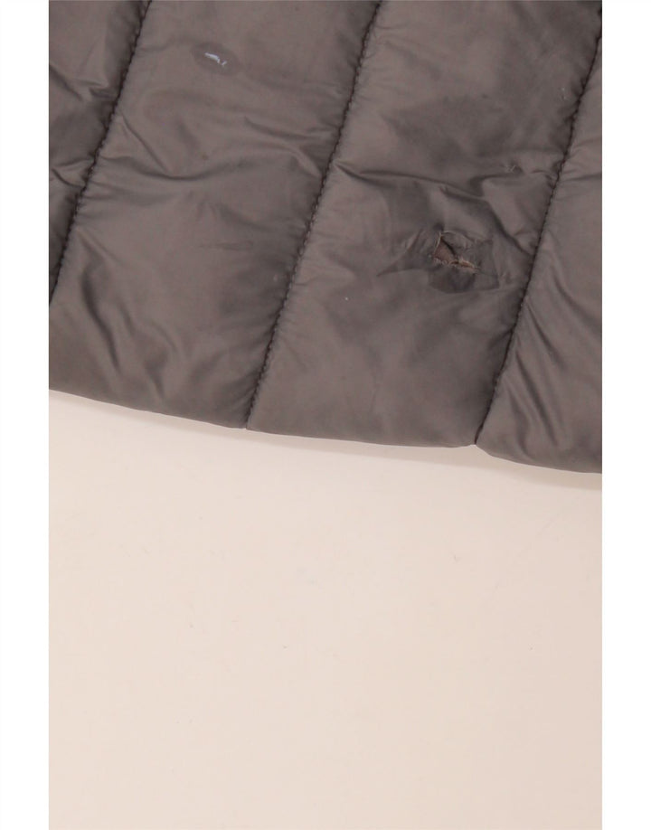 MICHAEL KORS Manteau rembourré à capuche pour femme UK 16 Large Nylon gris