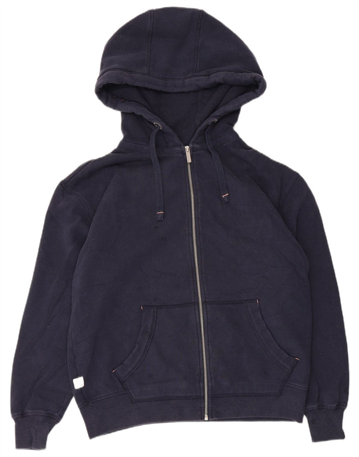 Fat Face Pull à capuche zippé pour homme Petit coton bleu marine