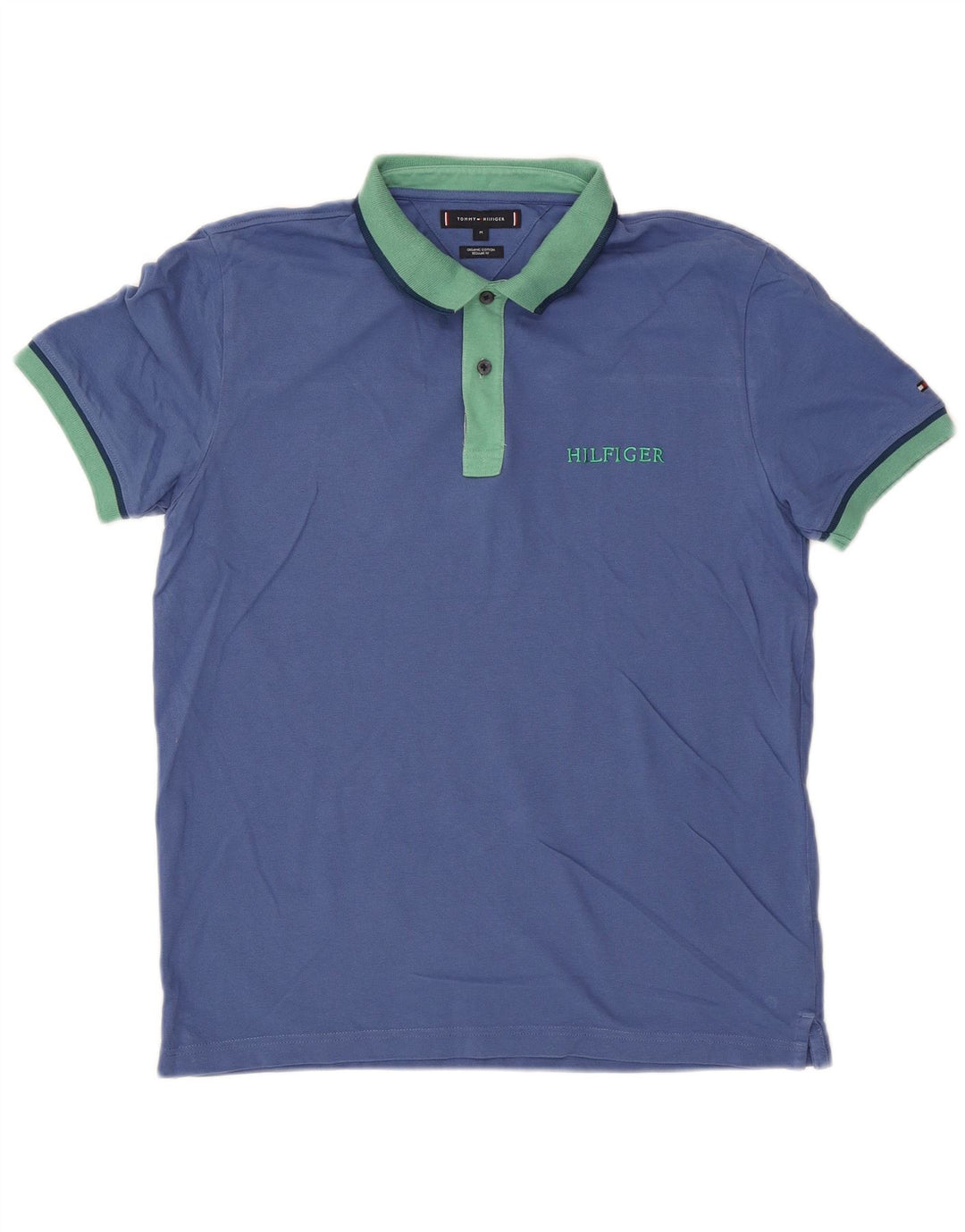 TOMMY HILFIGER Polo Regular Fit Homme Bleu Moyen Coton