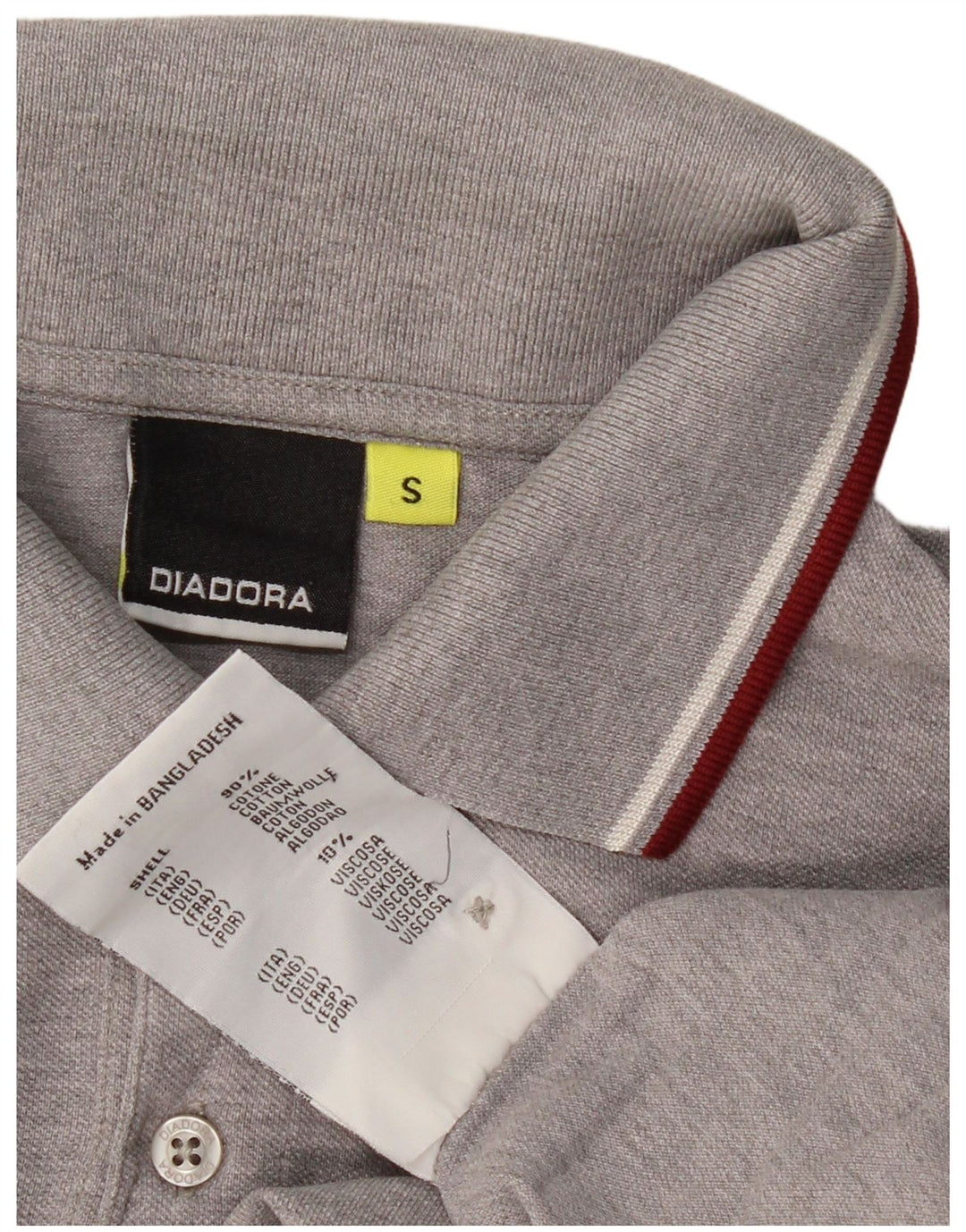 DIADORA Polo Homme Petit Gris Coton