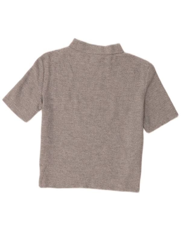 Zara Womens Trafaluc Crop T-Shirt Top UK 14 Gris Moyen Polyester