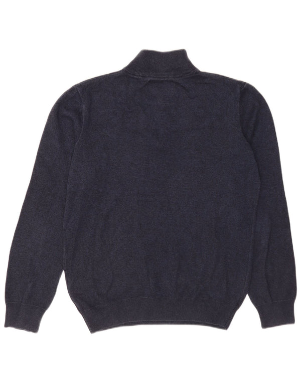 Superdry Pull Col Zippé Homme Bleu Marine Moyen Coton