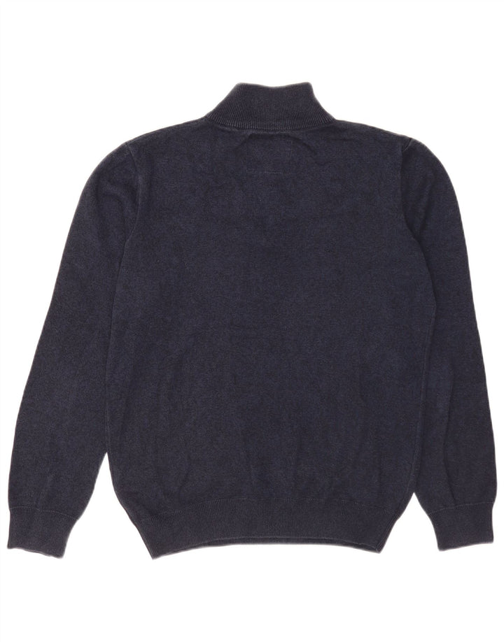 Superdry Pull Col Zippé Homme Bleu Marine Moyen Coton