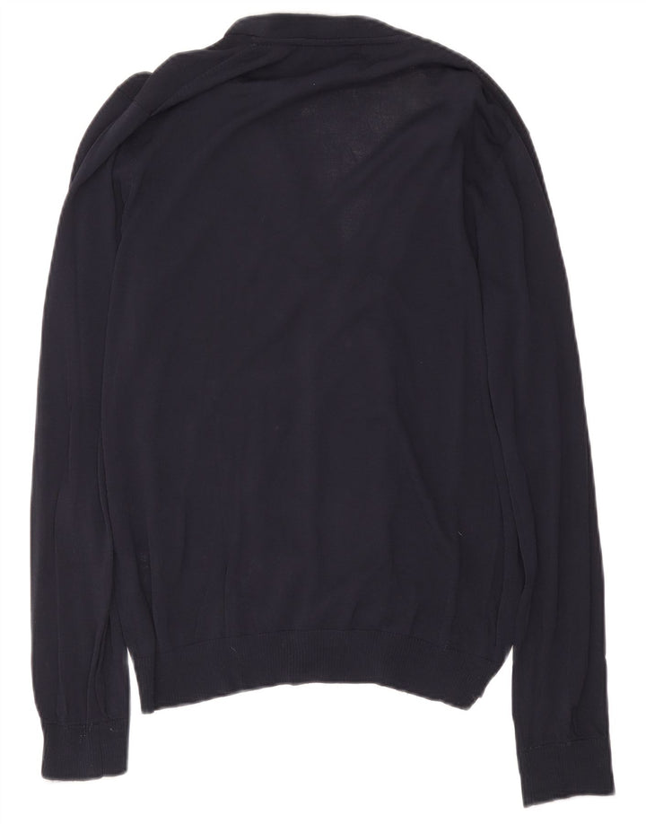 Gaudi Homme Cardigan Pull Large Bleu Marine Colourblock Viscose