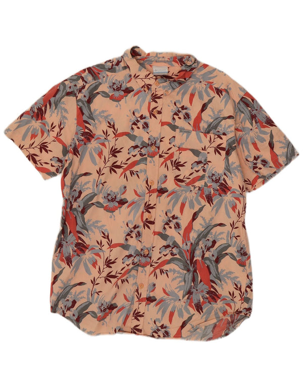 Columbia Chemise à Manches Courtes Homme Rose Moyen Floral Coton