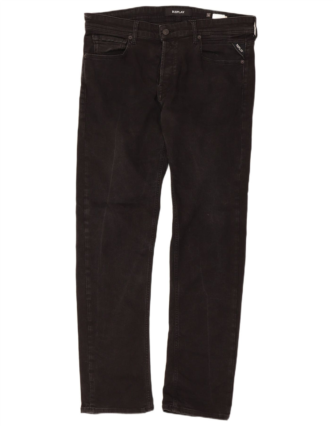 REPLAY Jean Droit Grover Homme W34 L32 Noir Coton