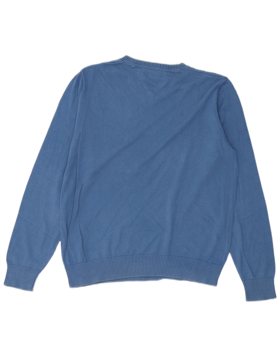 TOMMY HILFIGER Pull Col V Homme Bleu Moyen Coton