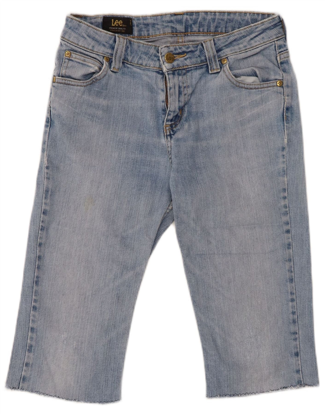 Lee Femme Desoto Bermuda Denim W29 Bleu Moyen Coton