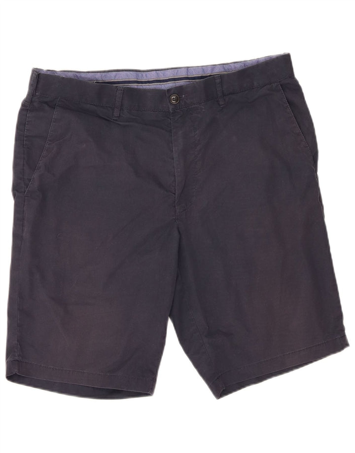 Marks & Spencer Short Chino Homme W34 Large Bleu Marine Coton