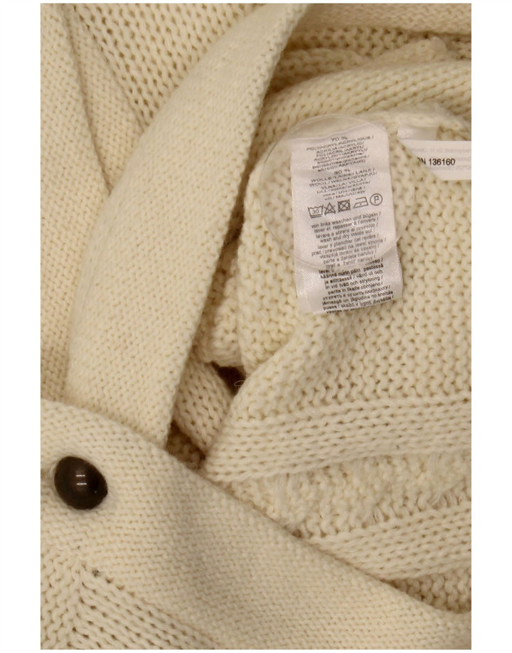 vintage Femme Cardigan Pull IT 42 Moyen Off White Acrylique