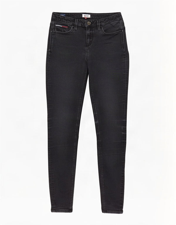Tommy Hilfiger Jean skinny taille moyenne pour femme W29 L32 Gris Coton