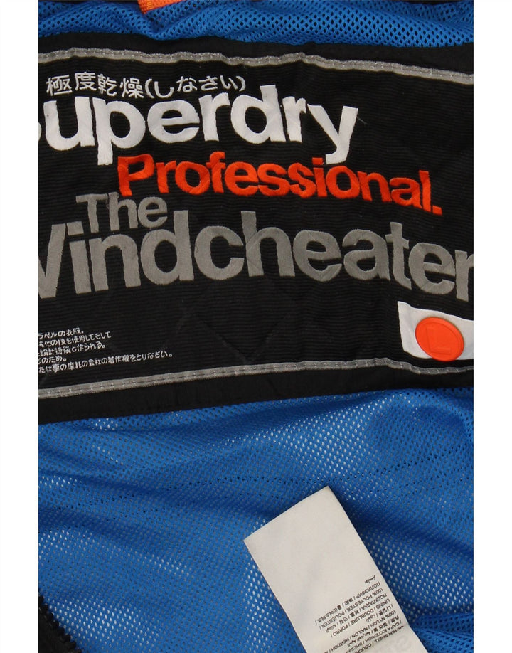 SUPERDRY Veste de Pluie The Windcheater Homme UK 40 Large Noir Nylon