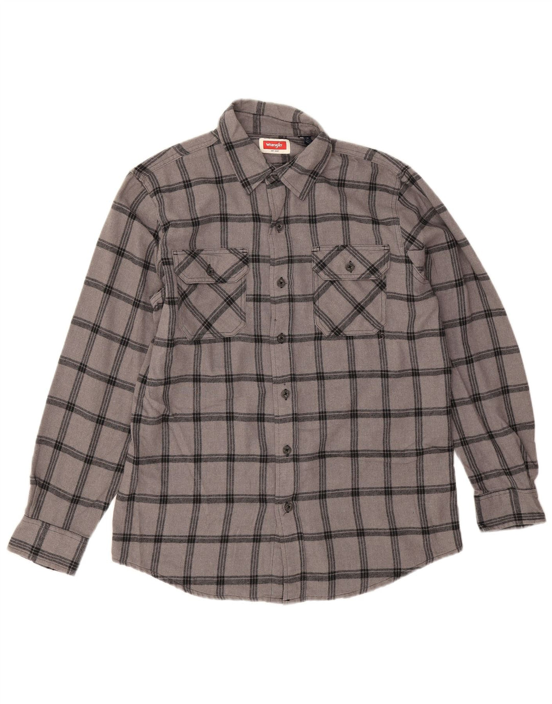 Wrangler Chemise Flanelle Homme Gris Moyen Carreaux Coton