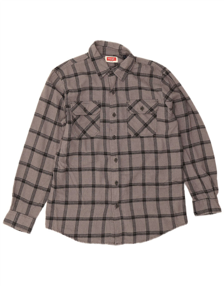 Wrangler Chemise Flanelle Homme Gris Moyen Carreaux Coton
